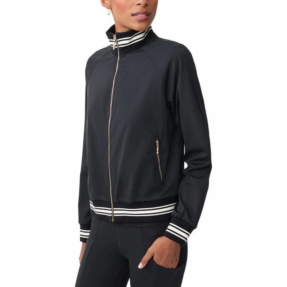 J. McLaughlin Elettra Bomber Jacket Black White Size Small